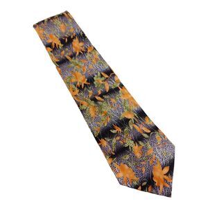 Vintage Nature Conservatory Necktie floral handmade silk Rare